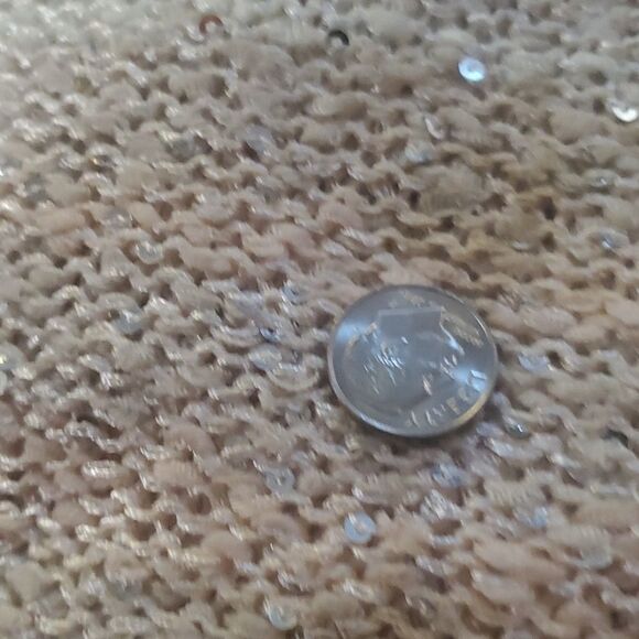 Liz claiborne cream long sleeve sequins sweater womens Large - Picture 9 of 9